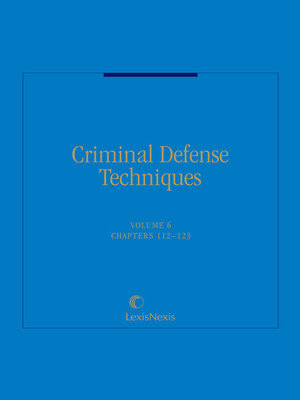 cover image of Criminal Defense Techniques